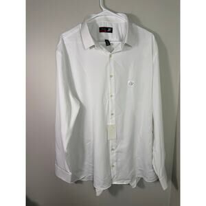 NWT J. Ferrar Slim Fit Stretch White Dress Shirt XXL 18-18.5 34-35